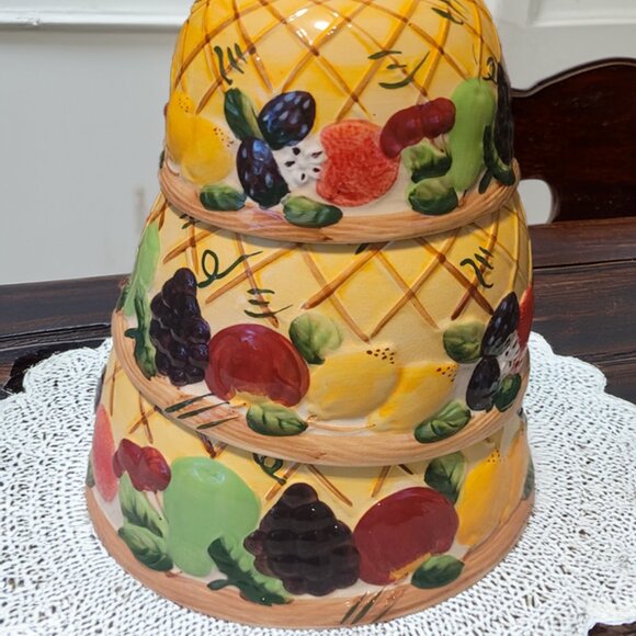 Vintage GOURMET HOME Accents 3-Piece Nesting Mixing & Serving Bowl Set - Picture 5 of 8